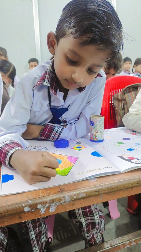 Creative colouring time at SRJ Academy